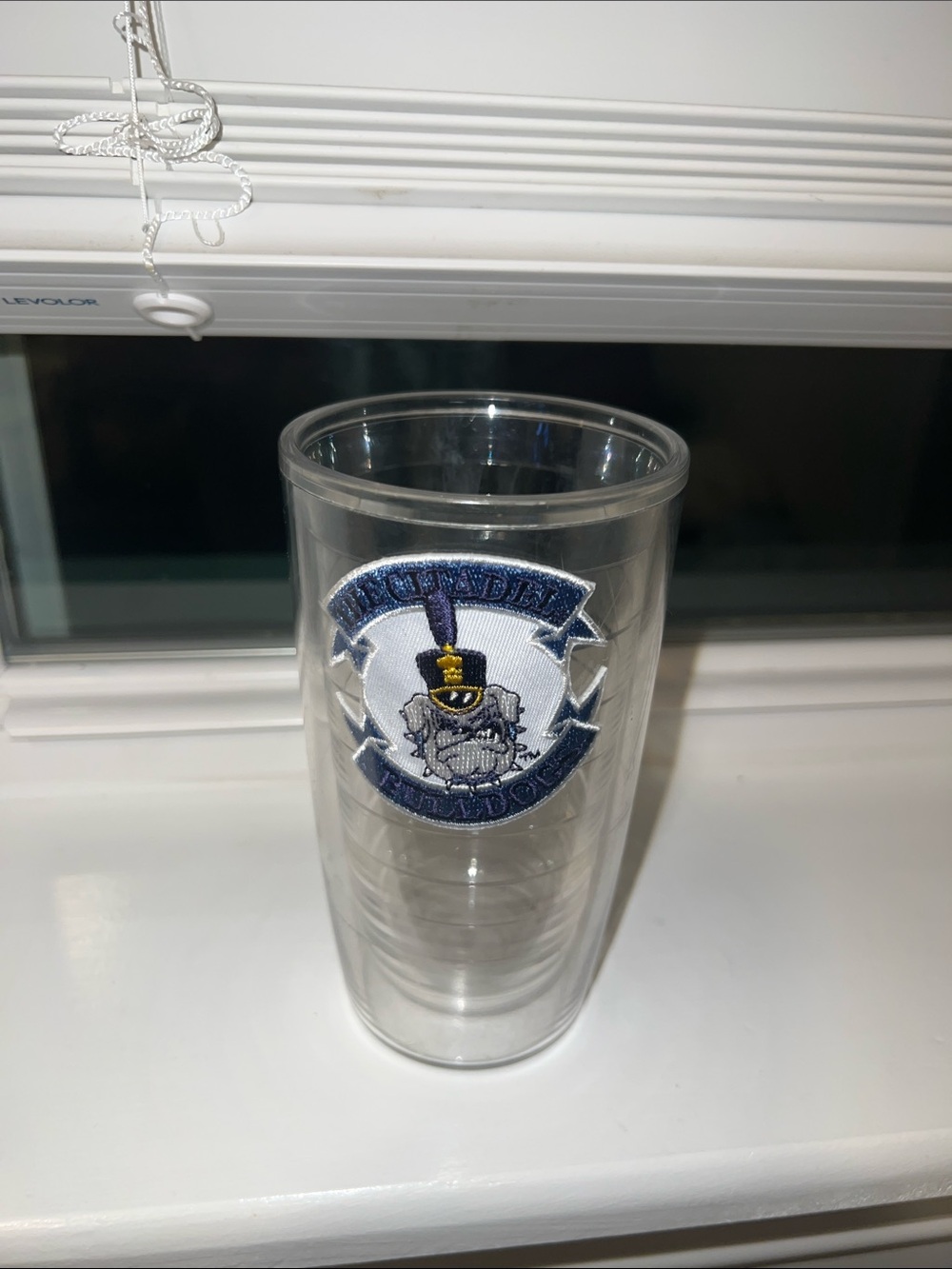 Citadel Tervis Clear Double-Wall Tumbler with Navy and White Bulldog Crest